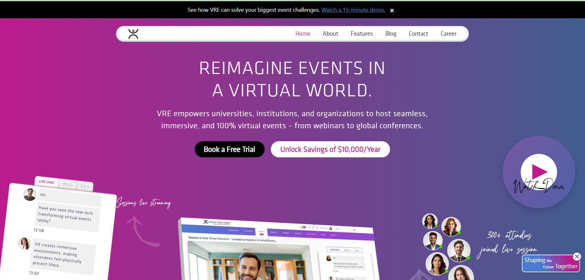 Virtual Real Event screenshot