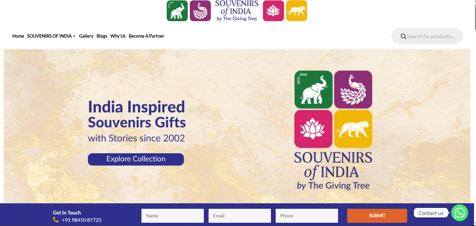 souvenirsofindia.com screenshot